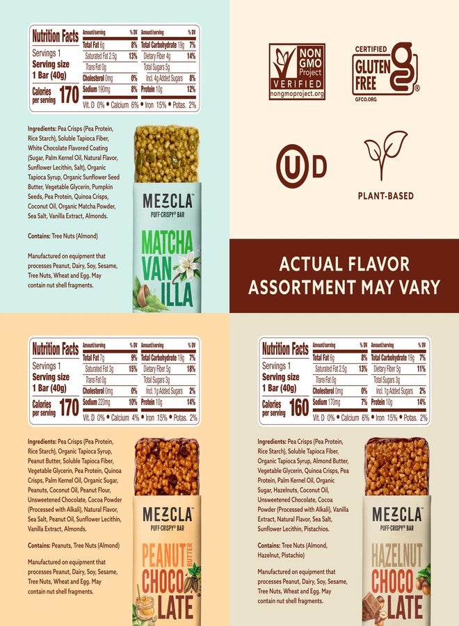 Mezcla Puff Crispy Protein Bars, Gluten Free & Vegan Protein Bars, 10g Protein, Alt for Crispy Rice Treat, Granola Bars & Breakfast Bars, Healthy Snacks for Adults, Variety Pack, 8 Count - Image 3